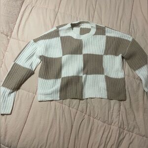 moon & madison small brown and white sweater